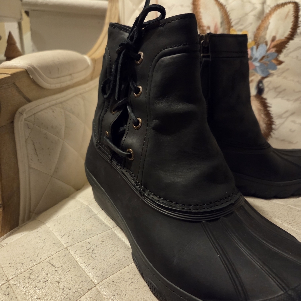 Sperry Black Lace-Up Boots - Picture 4 of 11